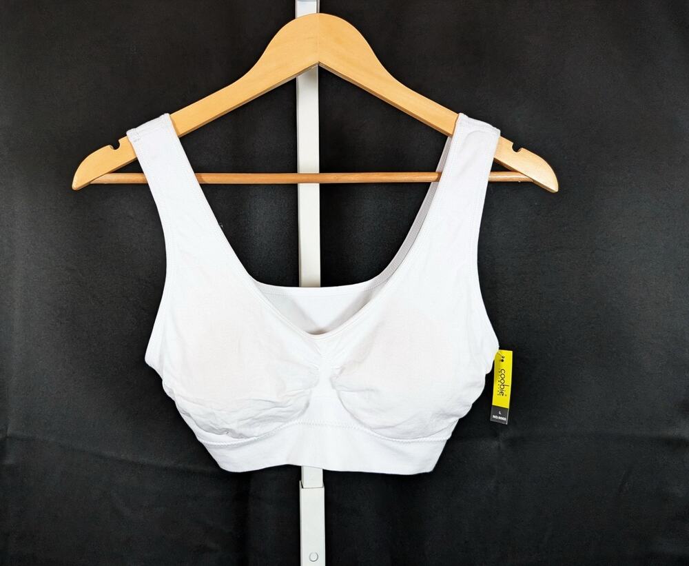 Coobie Bra White Seamless Comfort Padded 9060 Women's Size L New